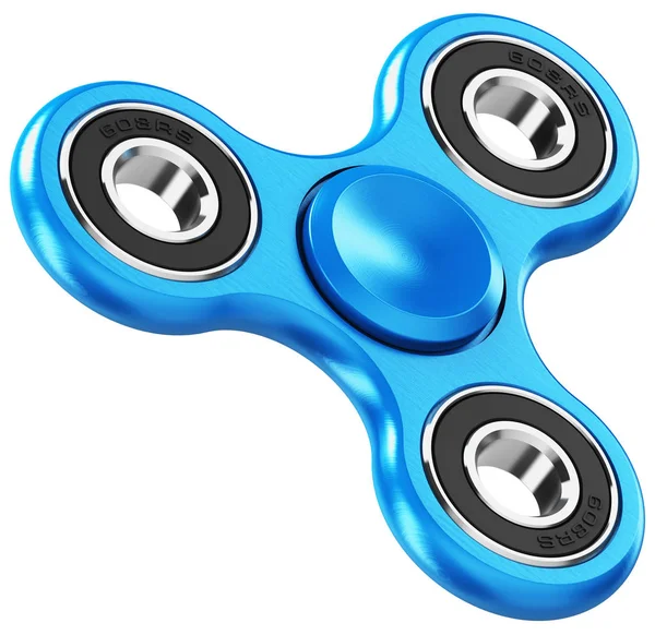 Blå metall fidget spinner — Stockfoto