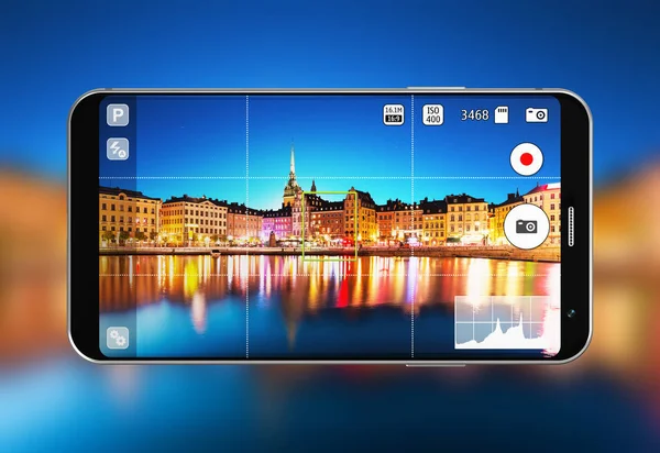 智能手机与相机应用 — 图库照片