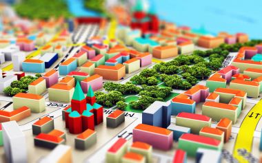 3D minyatür şehir