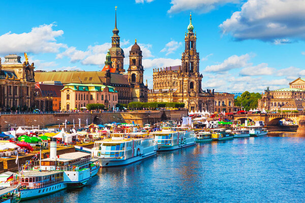 Summer scenery of the Old Town in Dresden, Germany