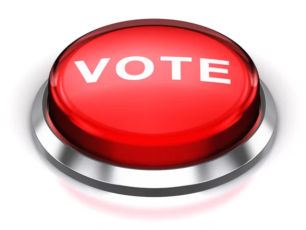 Κόκκινο στρογγυλό κουμπί Vote — Φωτογραφία Αρχείου