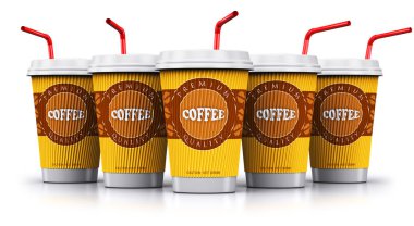 Plastik veya kağıt kahve fincanı payet ile satır