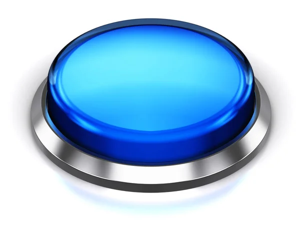 Botão redondo azul — Fotografia de Stock