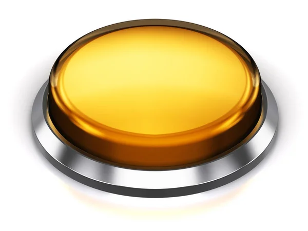 Żółty okrągły przycisk — Zdjęcie stockowe