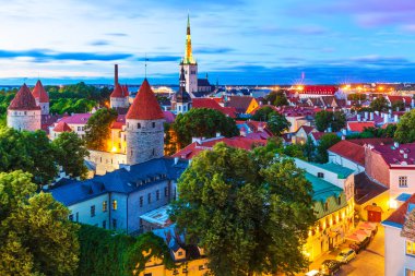 Evening view of the Old Town in Tallinn, Estonia clipart