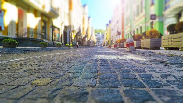 Calle del casco antiguo en colores retro —  Fotos de Stock