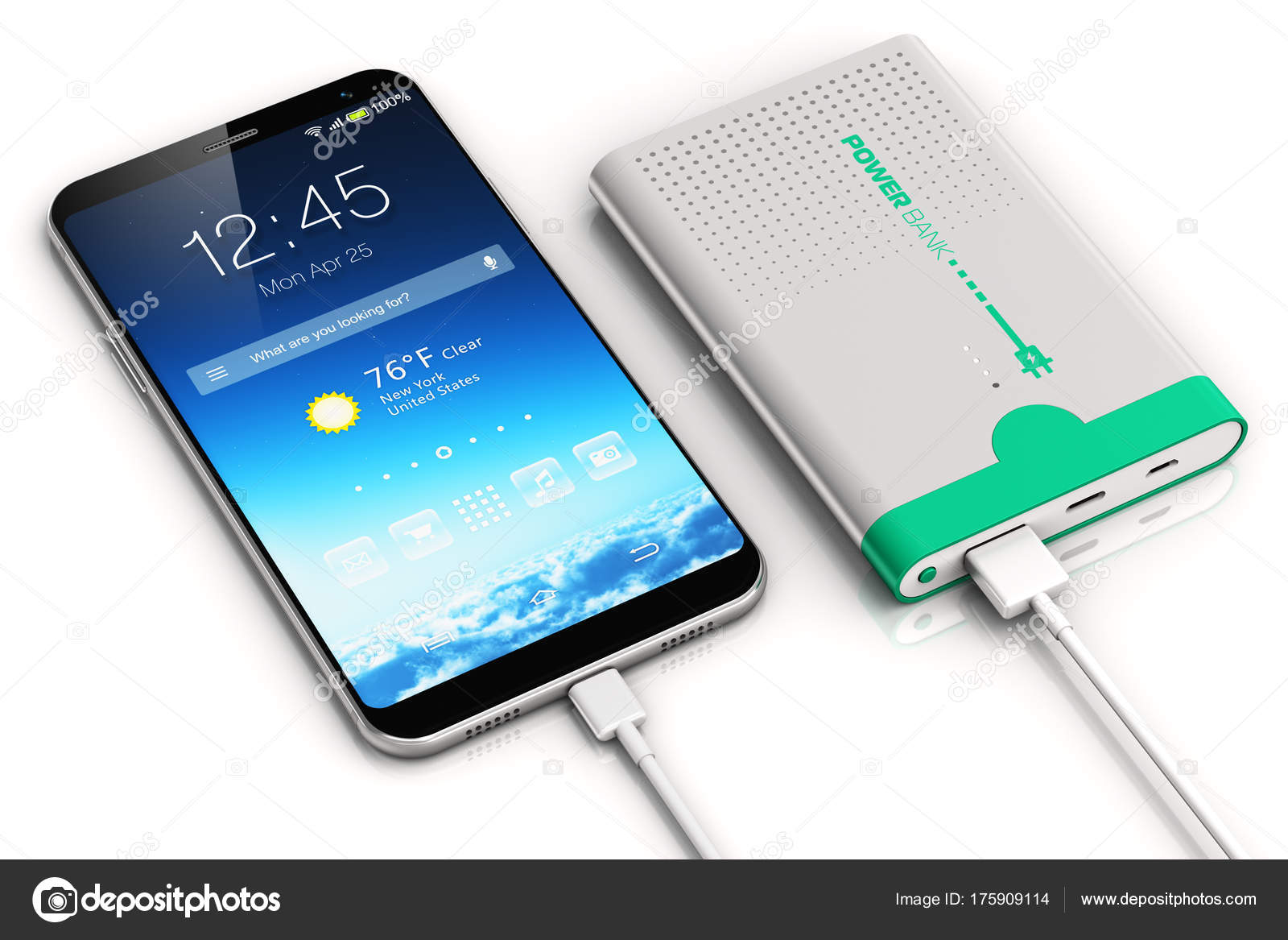 Smartphone charging with power bank – Stock Editorial © scanrail