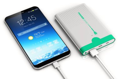 Güç bankasıyla çalışan akıllı telefon