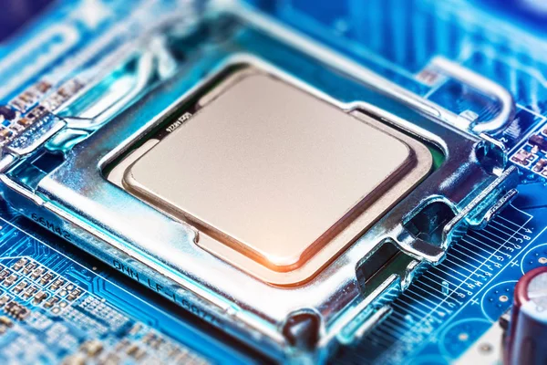 CPU-Buchse auf dem Motherboard — Stockfoto