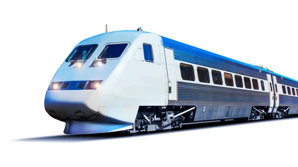 Moderní Vysokorychlostní vlak izolované na bílém — Stock fotografie