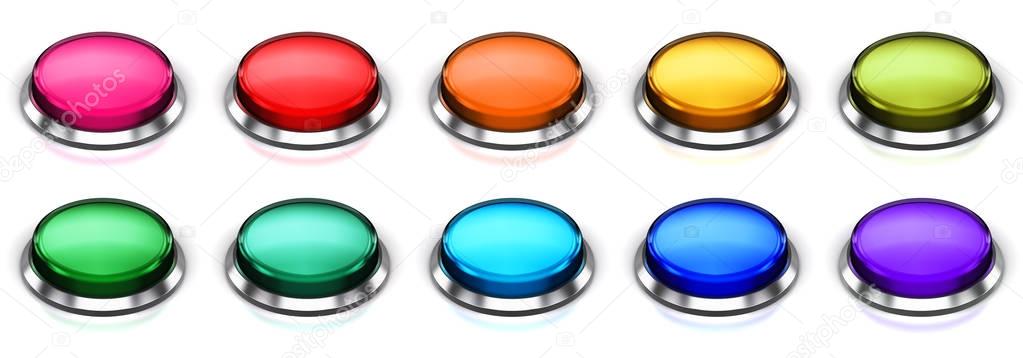 Set of color round buttons