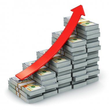 Çubuk grafik bizden Doları banknot büyüyen