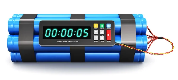Časovaná bomba s elektronický časovač hodiny — Stock fotografie