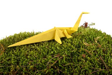 Sarı kağıt dinozor