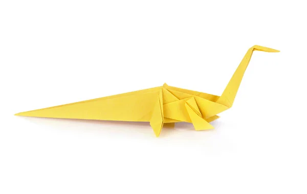 Sarı Origami dinozor — Stok fotoğraf