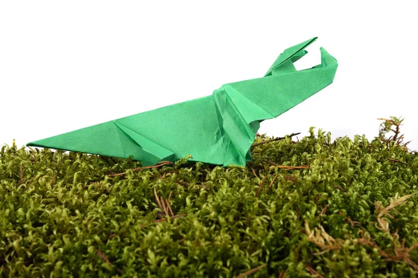 Yeşil kağıt Triceratops — Stok fotoğraf