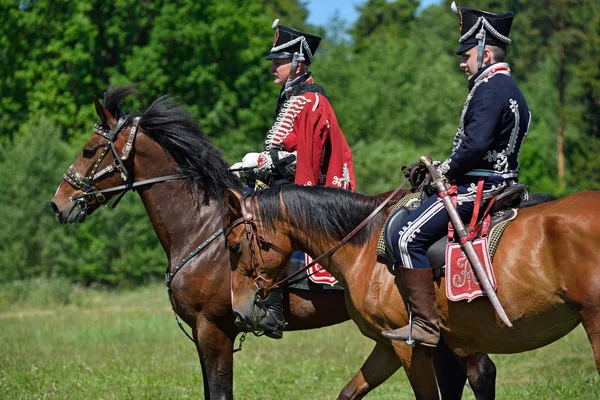 Historisk rekonstruktion av slaget vid Borodino — Stockfoto