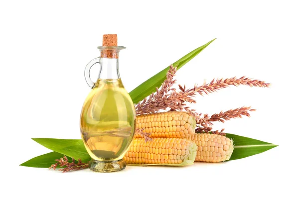 Corn oil with cobs — Stock Photo, Image