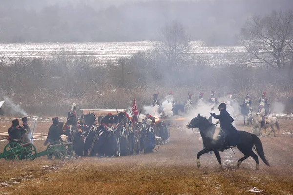 Historischer Wiederaufbau der Schlacht von Berezina — Stockfoto