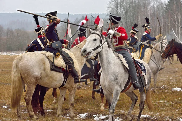 Slag bij Berezina historische wederopbouw — Stockfoto