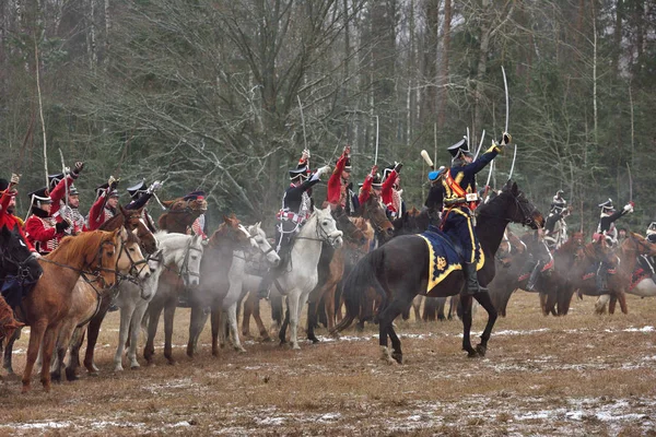 Historisk återuppbyggnad av napoleonkriget — Stockfoto