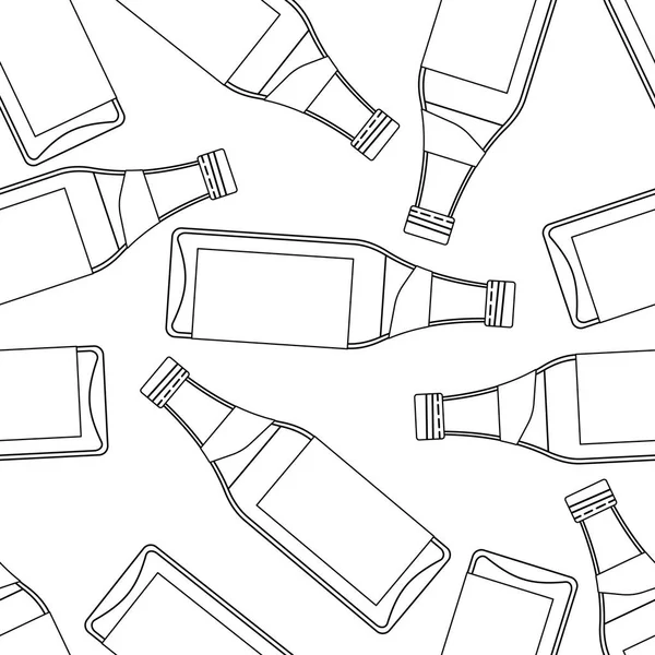 Vzor bezešvé lahve — Stockový vektor