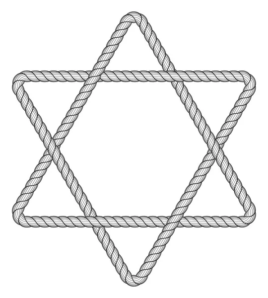 Cuerda icono hexagrama — Vector de stock