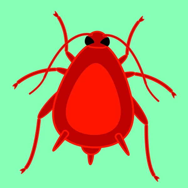 Piros levéltetű rovar — Stock Vector