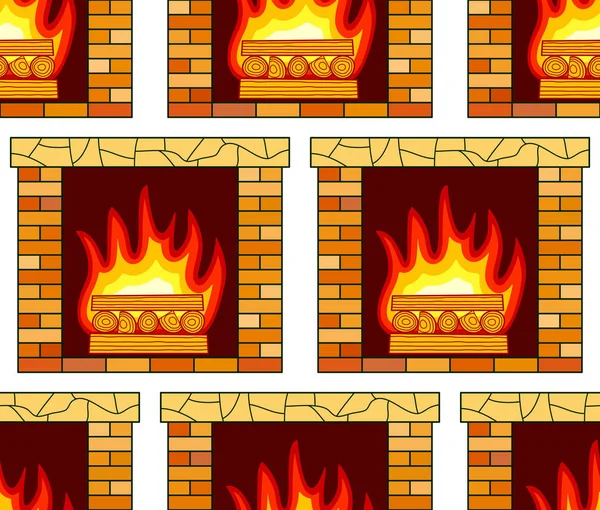 Modèle de cheminée en brique — Image vectorielle