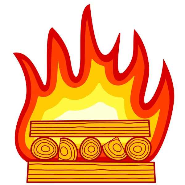 Иконка горящего дерева — стоковый вектор