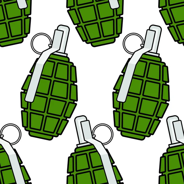 Military grenade seamless pattern — Stock Vector