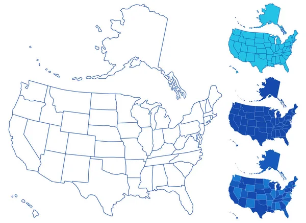 USA map set — Stock Vector