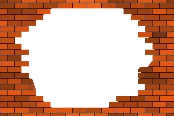 Broken brick wall — Stock Vector