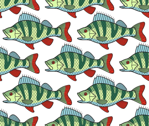 Bass pesce modello senza soluzione di continuità — Vettoriale Stock