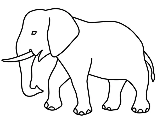 Elefantenkontur-Ikone — Stockvektor