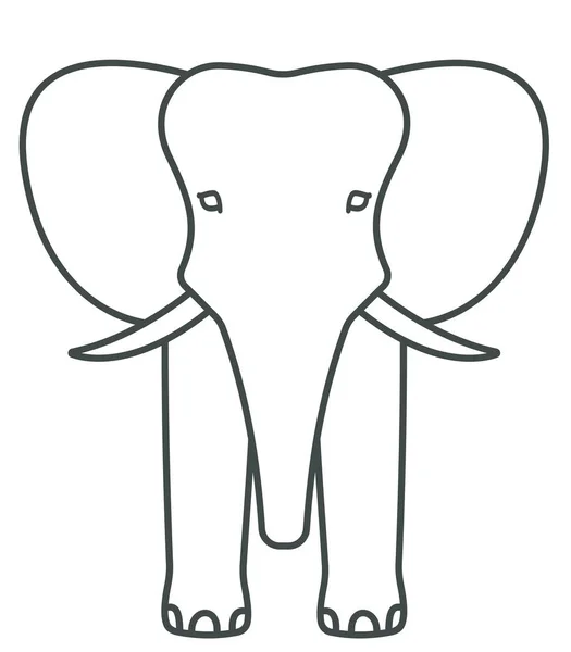 Olifant gezicht contour pictogram — Stockvector