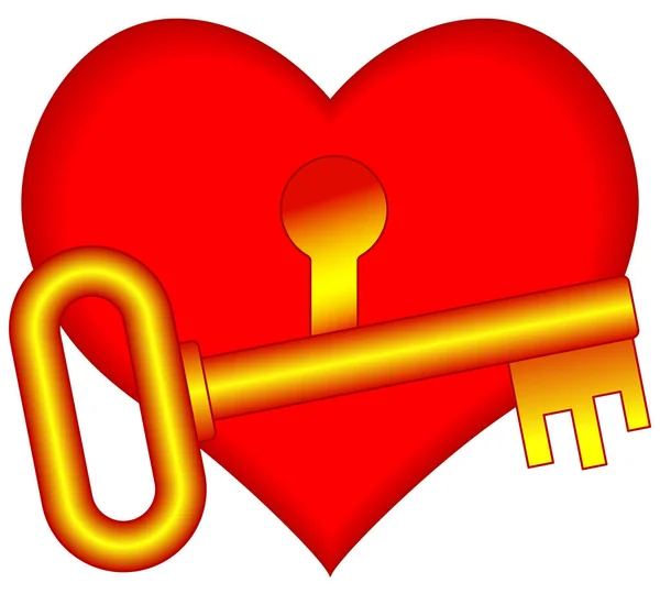 Kalp ve anahtarı — Stok Vektör