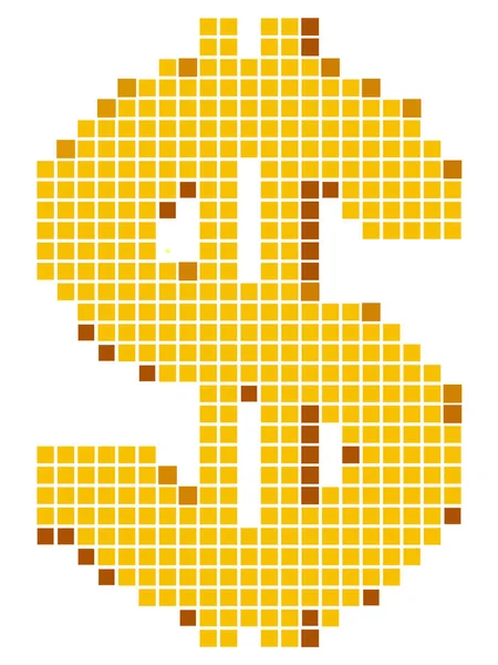 Pixel dollar icon — Stock Vector