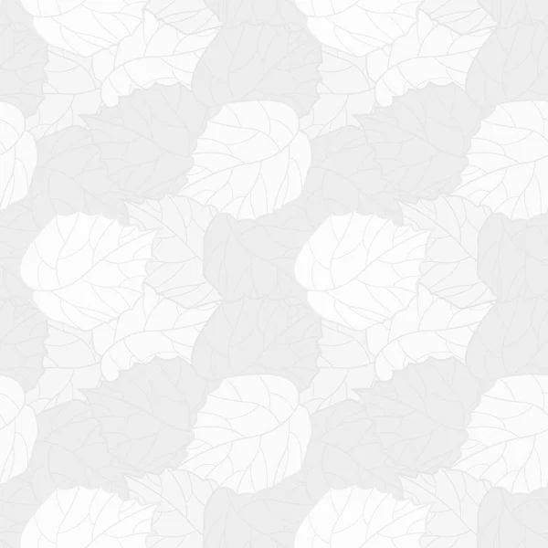 Feuilles motif blanc — Image vectorielle