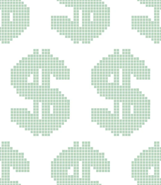 Pixel dollar pattern — Stock Vector