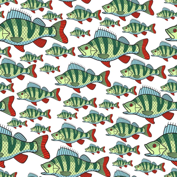 Basse poisson patron répétition — Image vectorielle