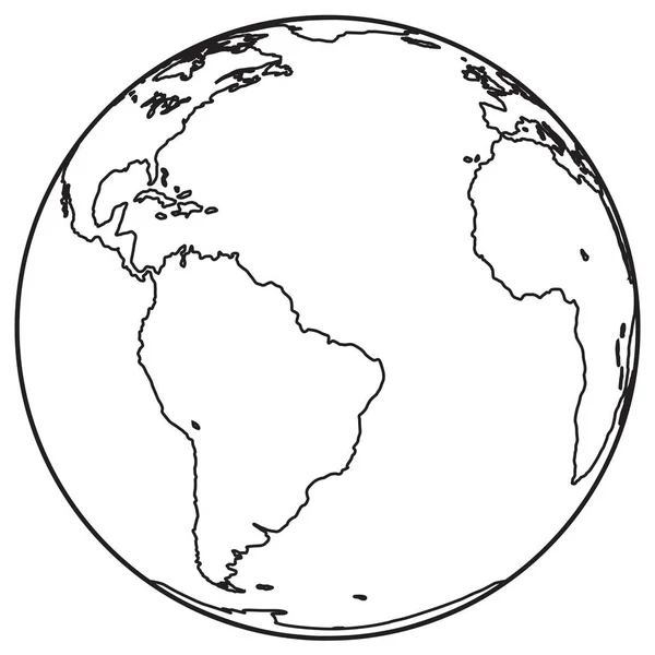 Icône globe contour — Image vectorielle