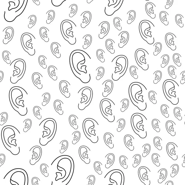 Patrón inconsútil del oído humano — Archivo Imágenes Vectoriales