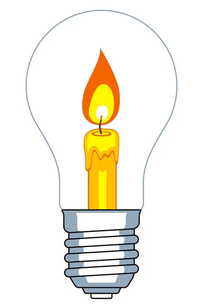 Lampe et bougie — Image vectorielle