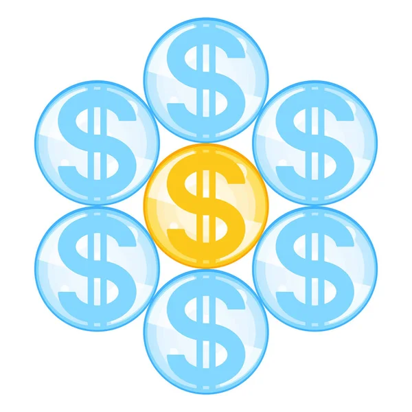 Icono de flor de dólar abstracto — Vector de stock