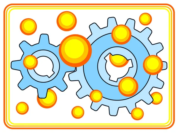 Par de roda de engrenagem — Vetor de Stock