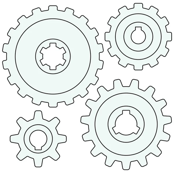 Gear wheel set — Stock Vector