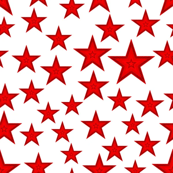 Estrela vermelha padrão sem costura — Vetor de Stock
