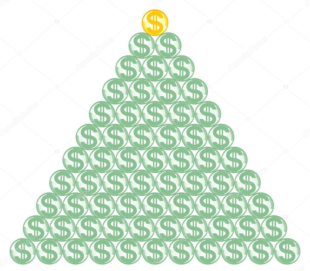 Abstract dollar symbol pyramid