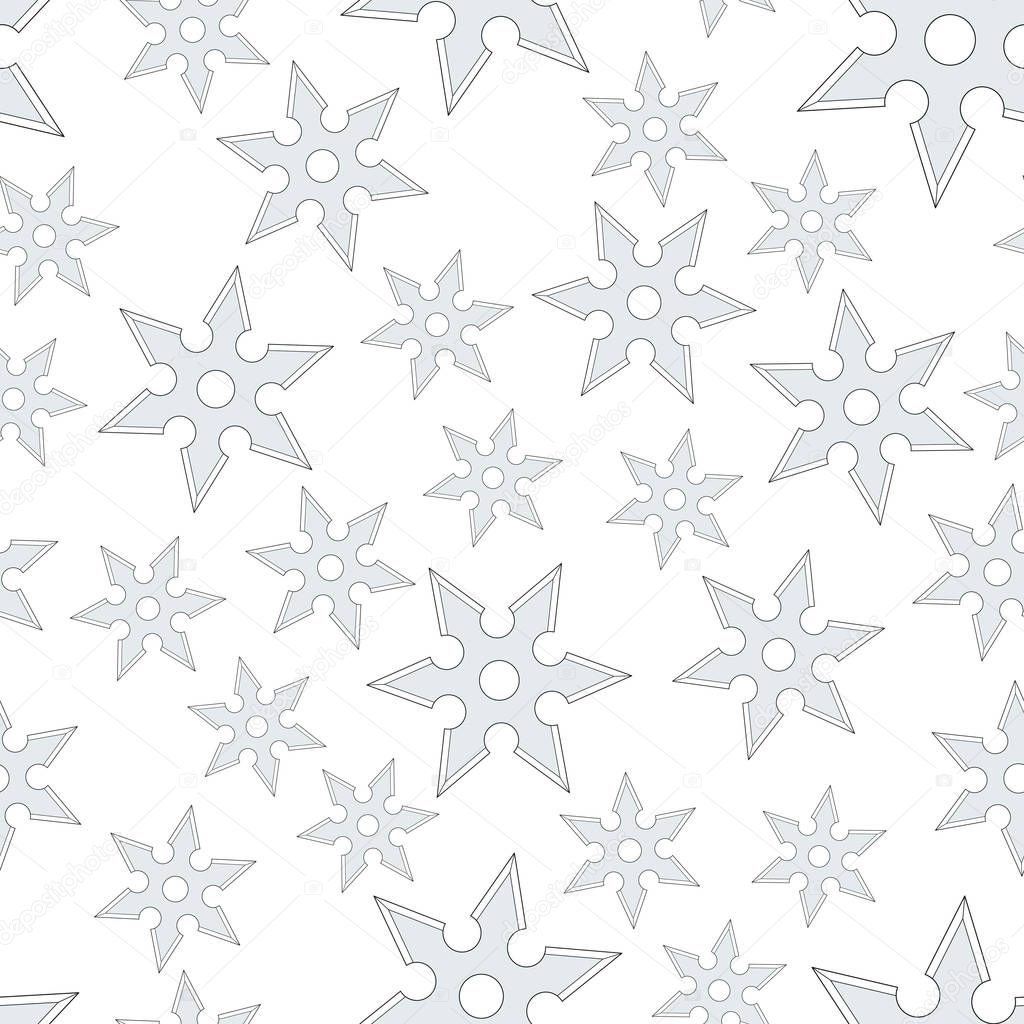 Cold steel shuriken seamless pattern